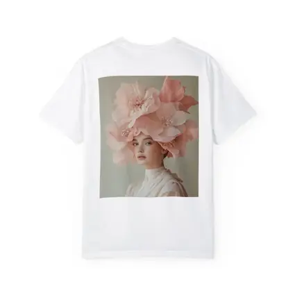 Woman With Pink Floral Headdress Soft Background