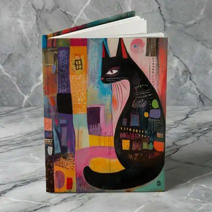 Black Cat Abstract Colorful Urban Art