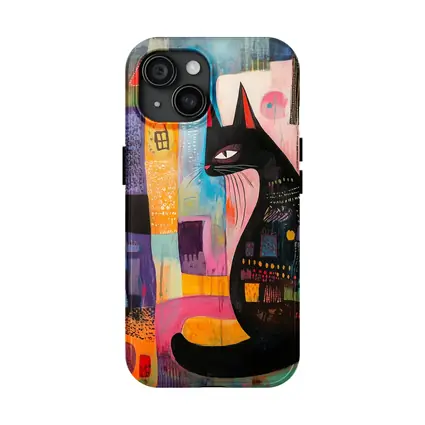 Black Cat Abstract Colorful Urban Art