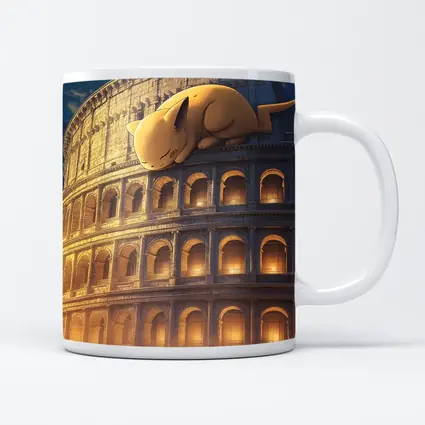 Sleeping Pikachu On Rome Colosseum Night