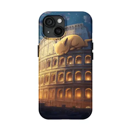 Sleeping Pikachu On Rome Colosseum Night