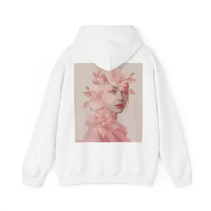 Pink Floral Woman Portrait Soft Dreamy