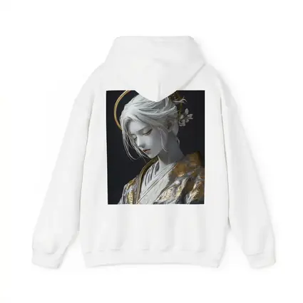 White Gold Geisha Figure Dark Background