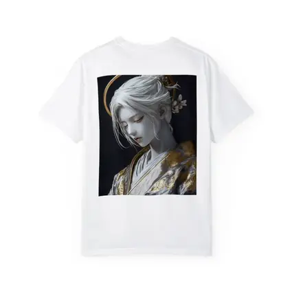 White Gold Geisha Figure Dark Background