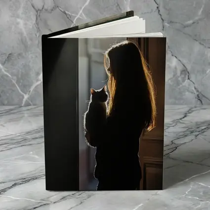 Girl Holding Cat Silhouette Window Light
