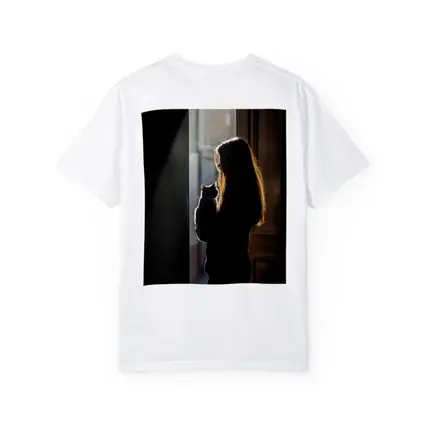 Girl Holding Cat Silhouette Window Light