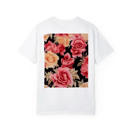 Pink Peach Roses Floral Pattern Dark Background