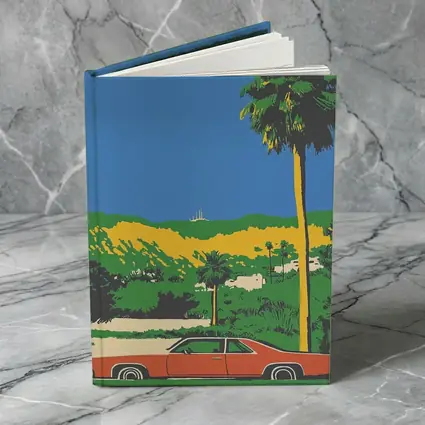 Retro Classic Car Palm Tree California Scene