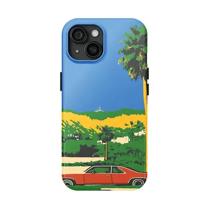 Retro Classic Car Palm Tree California Scene