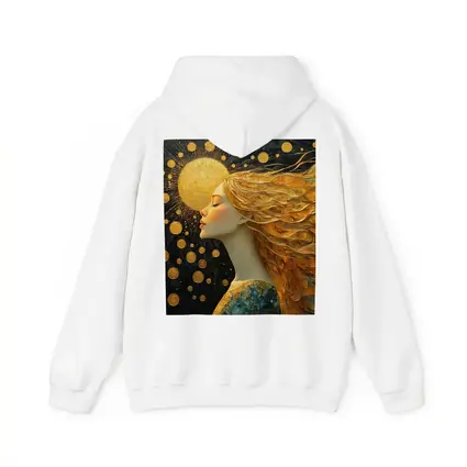 Golden Sun Woman Dark Abstract Art