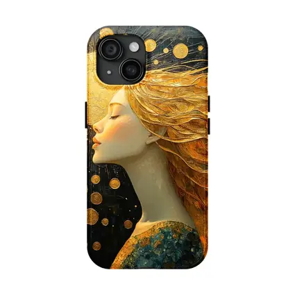 Golden Sun Woman Dark Abstract Art