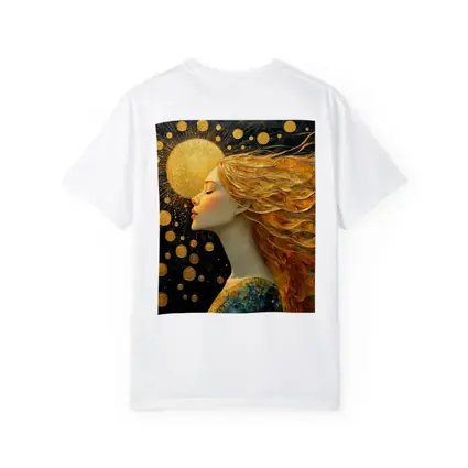 Golden Sun Woman Dark Abstract Art