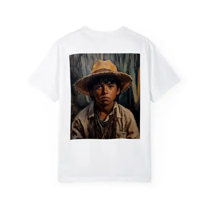 Young Boy Oil Painting Portrait Straw Hat
