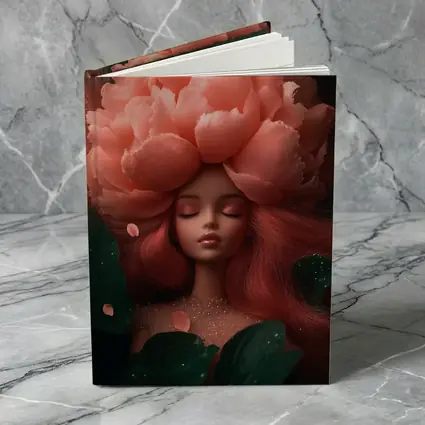Peony Flower Woman Fantasy Art Dark Garden