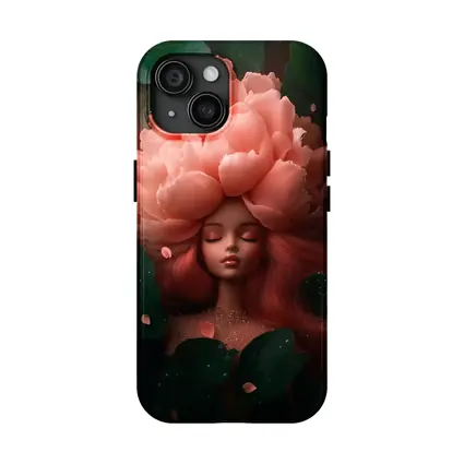 Peony Flower Woman Fantasy Art Dark Garden