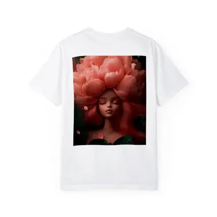 Peony Flower Woman Fantasy Art Dark Garden
