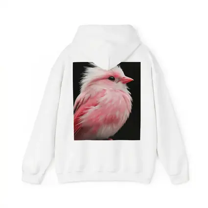 Pink Bird White Crest Dark Background