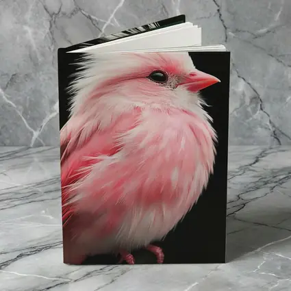 Pink Bird White Crest Dark Background