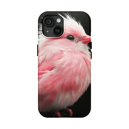 Pink Bird White Crest Dark Background