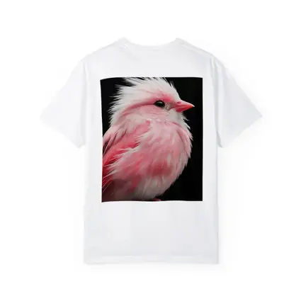 Pink Bird White Crest Dark Background