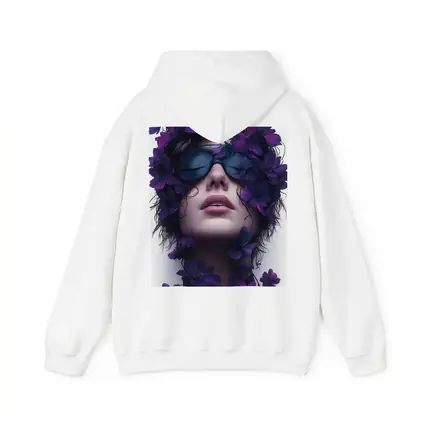 Woman Portrait Purple Flowers Fashion Art