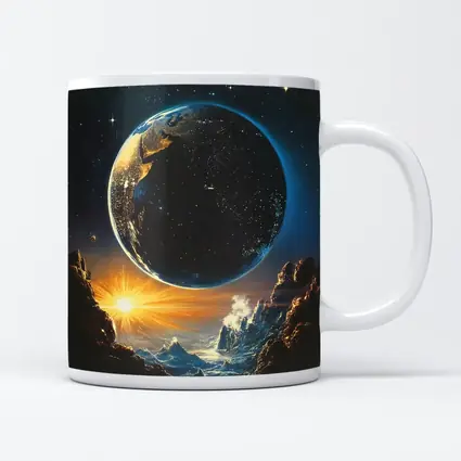 Earth From Space Cosmic Fantasy Painting