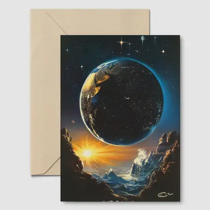 Earth From Space Cosmic Fantasy Painting