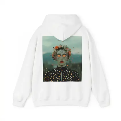 Surreal Woman Floral Mask Polka Dot Portrait