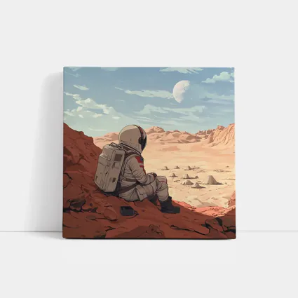 Astronaut Sitting on Mars Anime Art