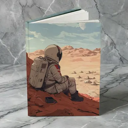 Astronaut Sitting on Mars Anime Art