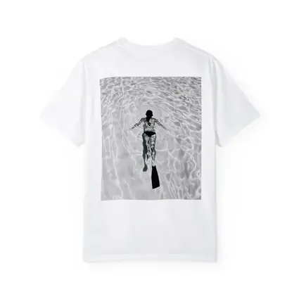 Woman Snorkeling Underwater Black White Photography