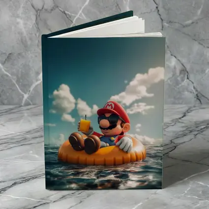 Mario Relaxing On Float Ocean Summer
