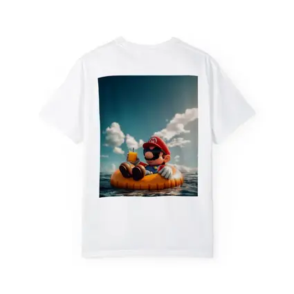 Mario Relaxing On Float Ocean Summer