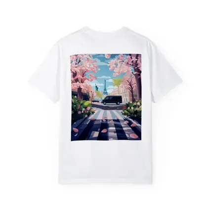 Eiffel Tower Paris Street Cherry Blossoms Spring