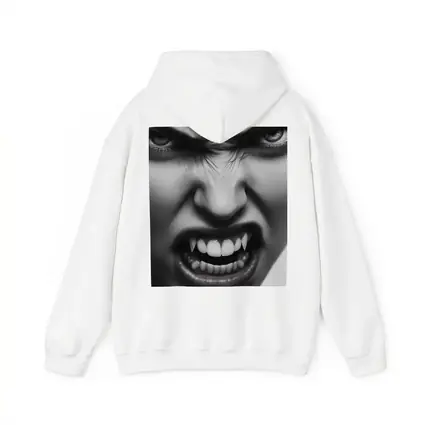 Angry Vampire Woman Black White Portrait