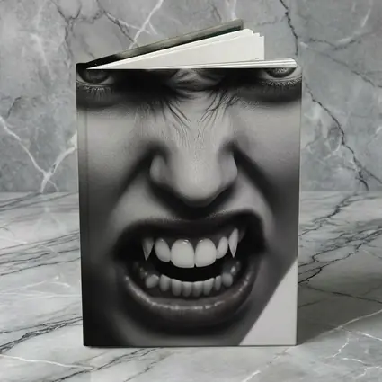 Angry Vampire Woman Black White Portrait