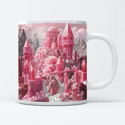 Pink Crystal Fantasy Castle Rocky Mountains