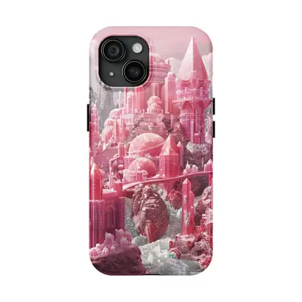 Pink Crystal Fantasy Castle Rocky Mountains