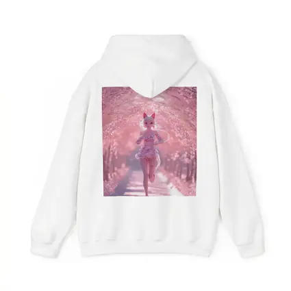 Anime Girl Running Cherry Blossom Path