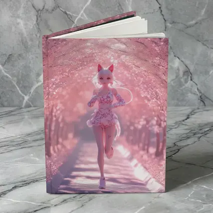 Anime Girl Running Cherry Blossom Path