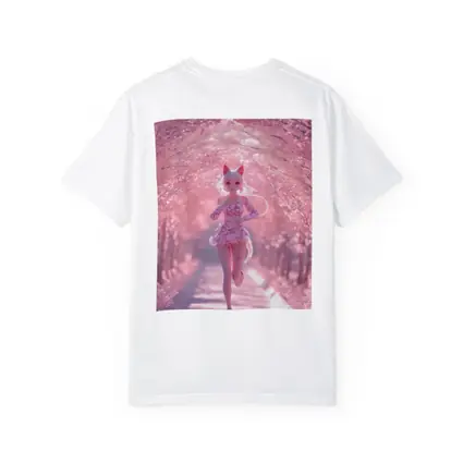 Anime Girl Running Cherry Blossom Path