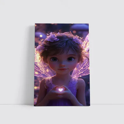 Fantasy Fairy Girl Purple Glowing Wings