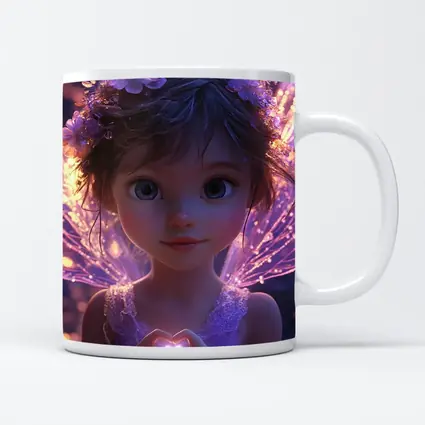 Fantasy Fairy Girl Purple Glowing Wings