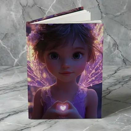 Fantasy Fairy Girl Purple Glowing Wings