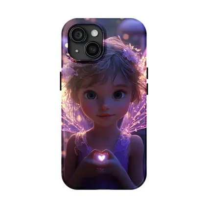 Fantasy Fairy Girl Purple Glowing Wings