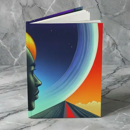 Surreal Human Head Cosmic Space Road
