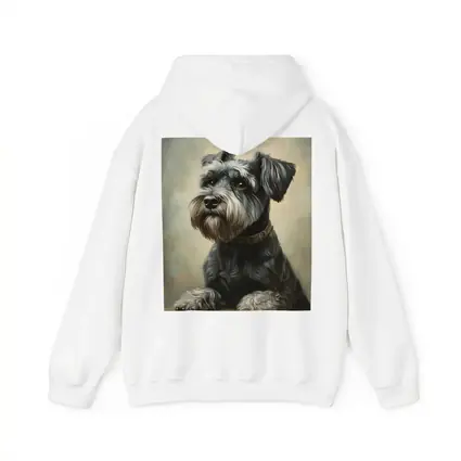 Schnauzer Dog Oil Painting Neutral Background