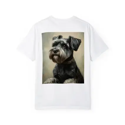 Schnauzer Dog Oil Painting Neutral Background