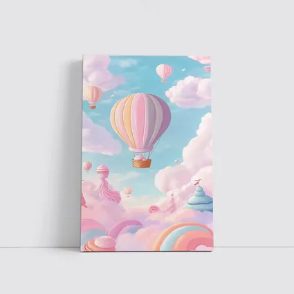Pastel Hot Air Balloons Fantasy Sweet Sky
