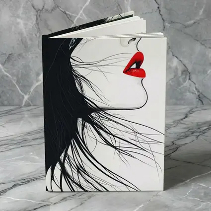 Woman Side Profile Red Lips Black Hair